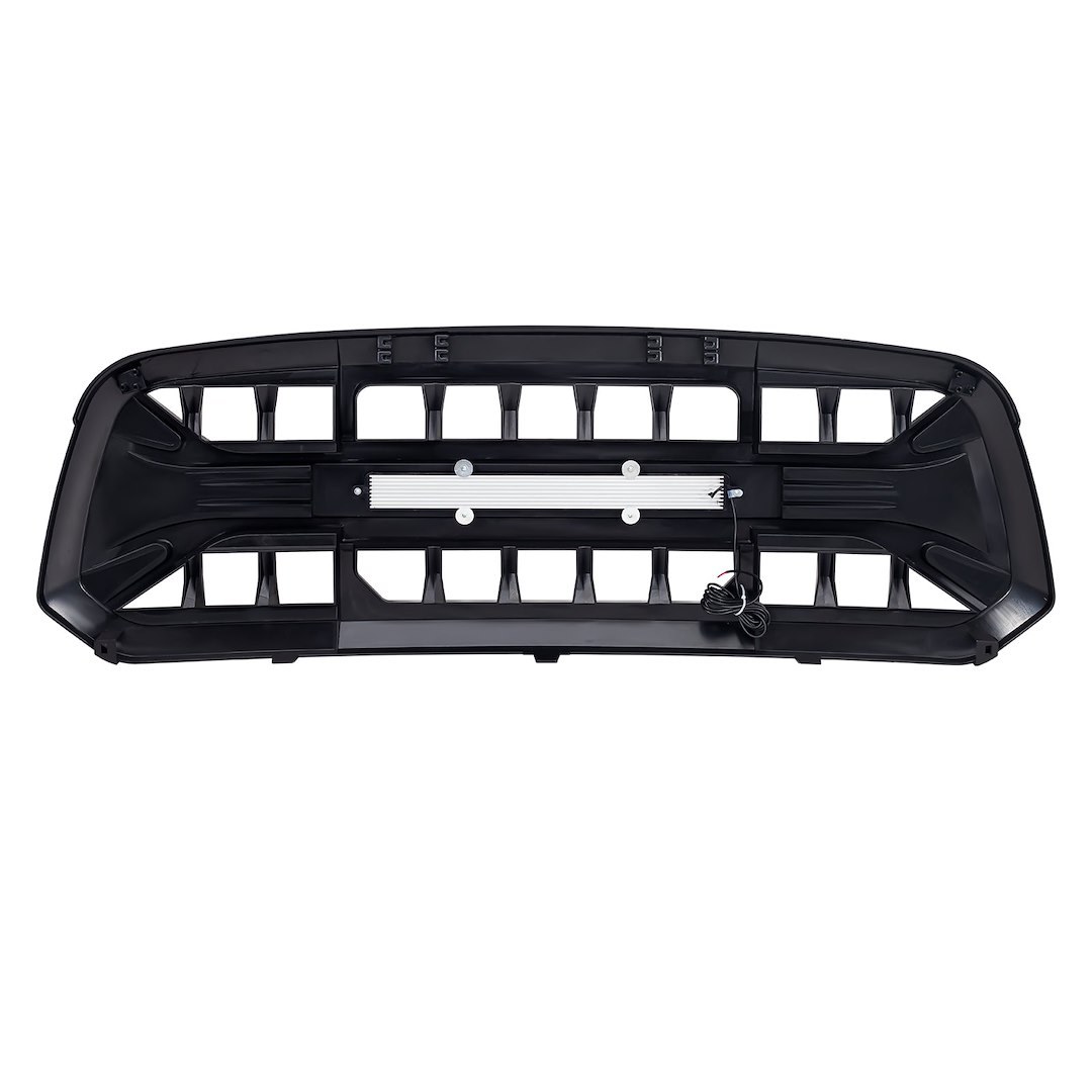 American Mod Grille, Armor, Bar Style, With Light Cutout, Gloss Black, ABS Plastic – AMDEBA00151