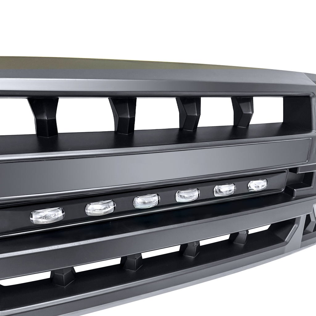 American Mod Grille, Armor, With Light Cutouts, Matte Black, ABS Plastic – AMFMAA00113