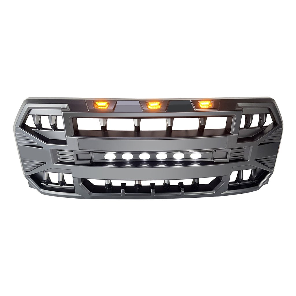 American Mod Grille, Armor, With Light Cutouts, Matte Black, ABS Plastic – AMFMAA00115