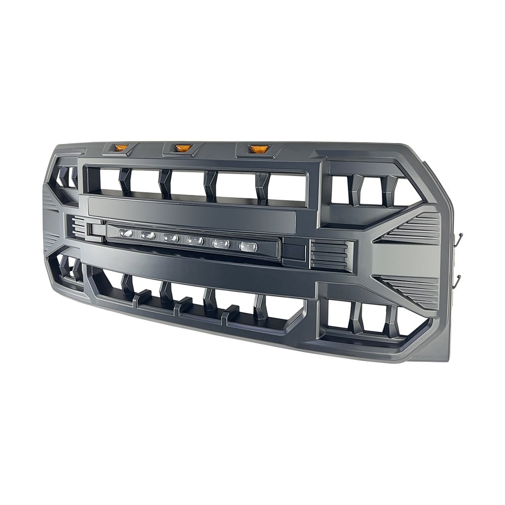 American Mod Grille, Armor, With Light Cutouts, Matte Black, ABS Plastic – AMFMAA00115