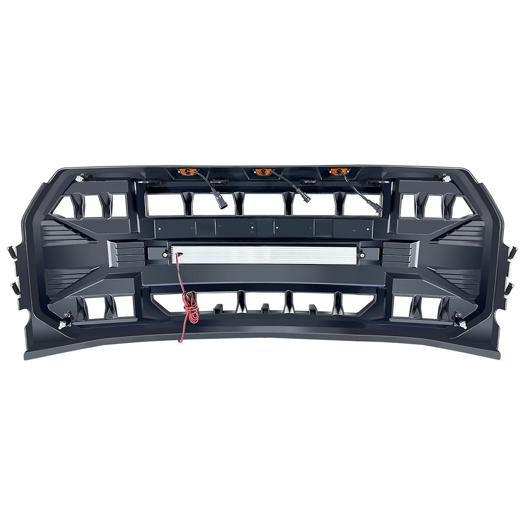 American Mod Grille, Armor, With Light Cutouts, Matte Black, ABS Plastic – AMFMAA00115