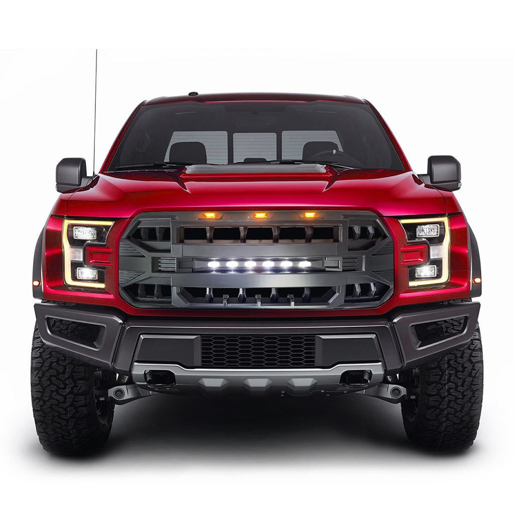 American Mod Grille, Armor, With Light Cutouts, Matte Black, ABS Plastic – AMFMAA00115
