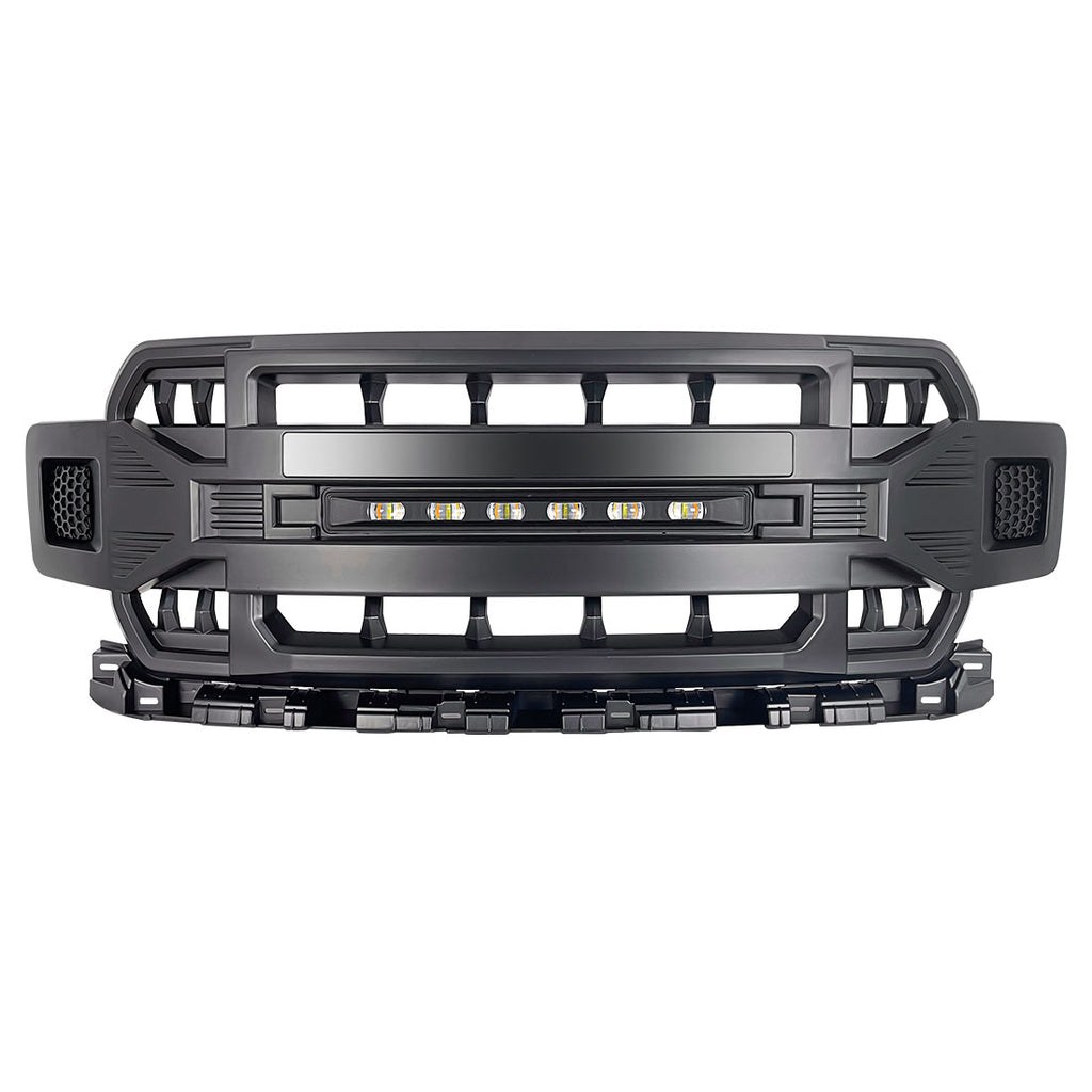 American Mod Grille, Armor, With Light Cutouts, Matte Black, ABS Plastic – AMFMAA00120