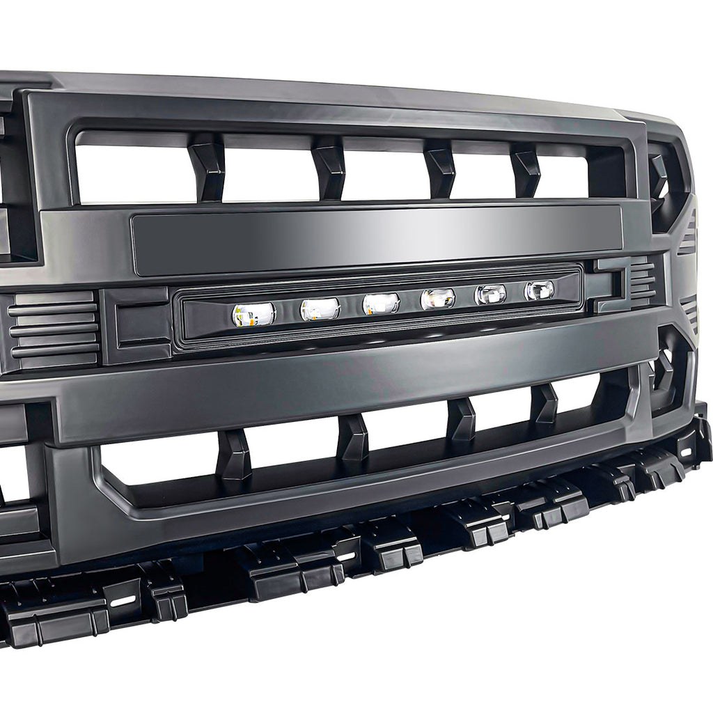American Mod Grille, Armor, With Light Cutouts, Matte Black, ABS Plastic – AMFMAA00120