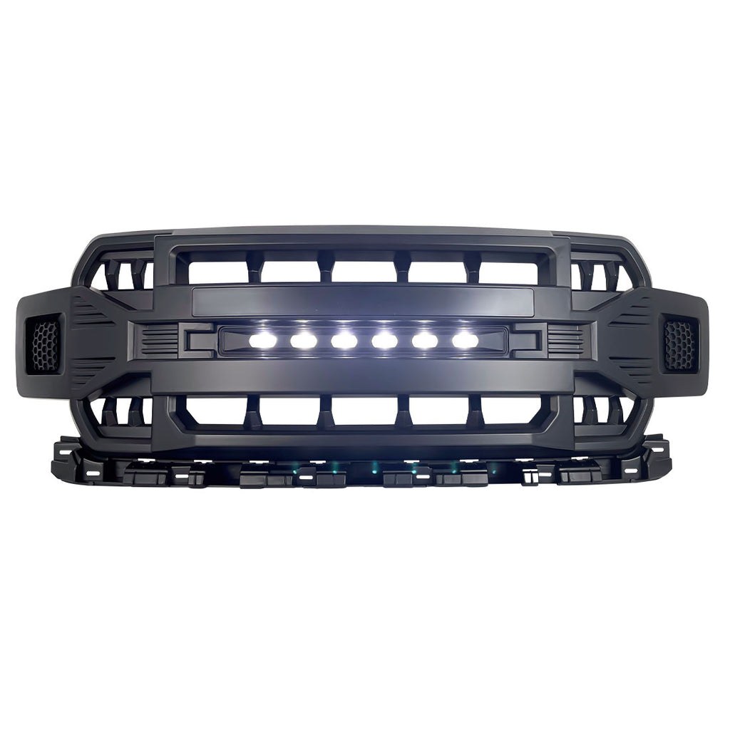 American Mod Grille, Armor, With Light Cutouts, Matte Black, ABS Plastic – AMFMAA00120
