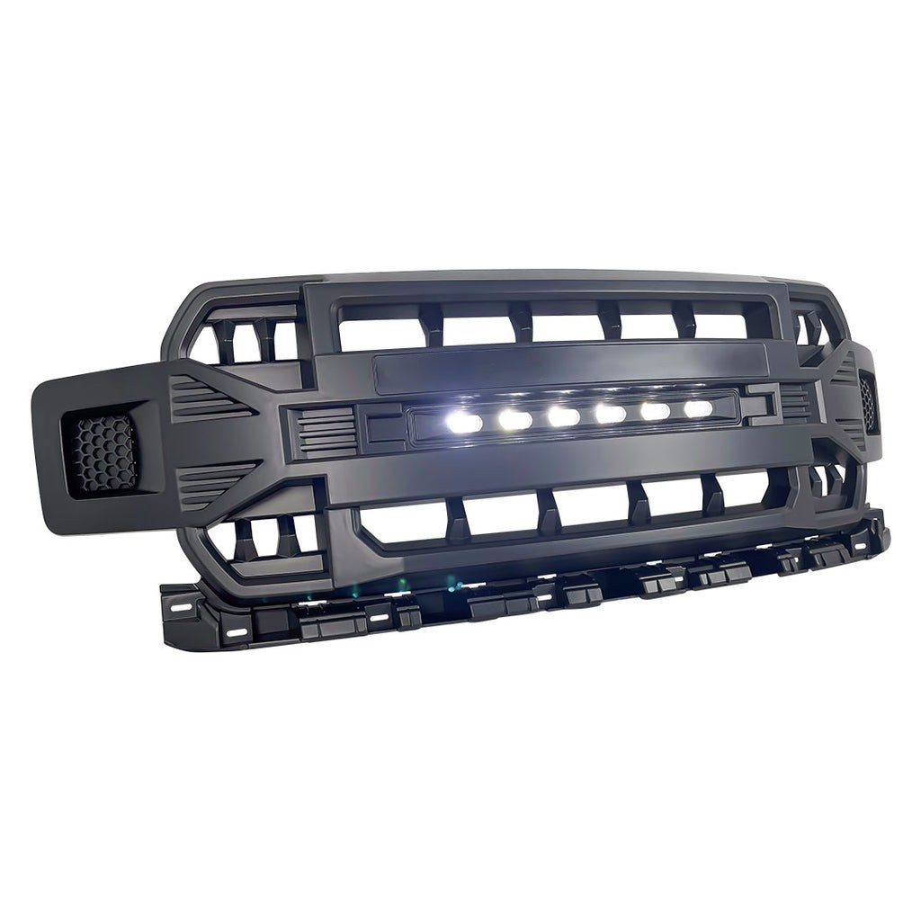 American Mod Grille, Armor, With Light Cutouts, Matte Black, ABS Plastic – AMFMAA00120