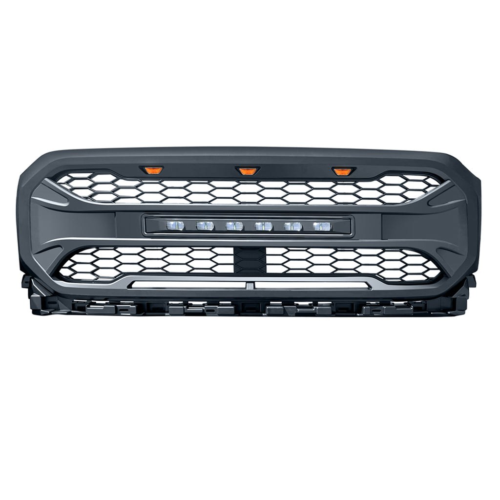 American Mod Grille, Armor, With Light Cutouts, Matte Black, ABS Plastic – AMFMAA00121