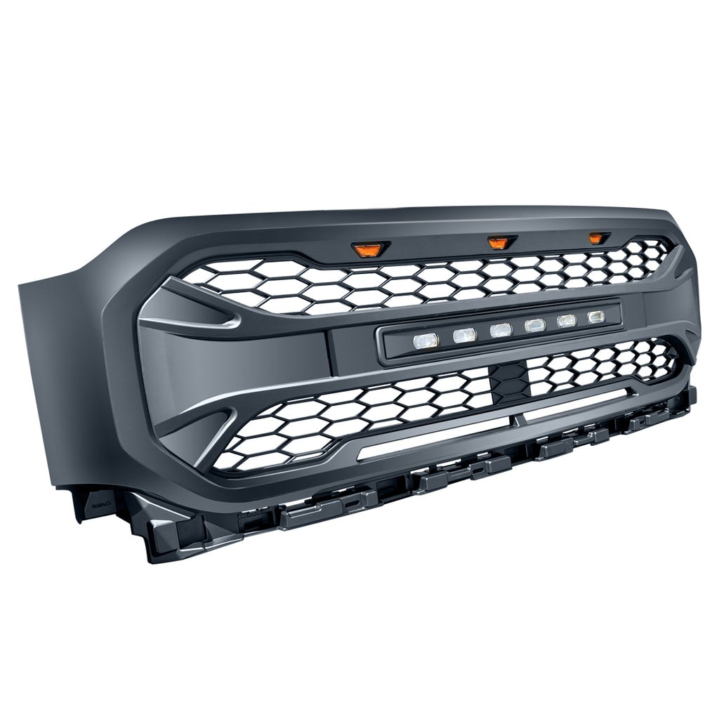 American Mod Grille, Armor, With Light Cutouts, Matte Black, ABS Plastic – AMFMAA00121