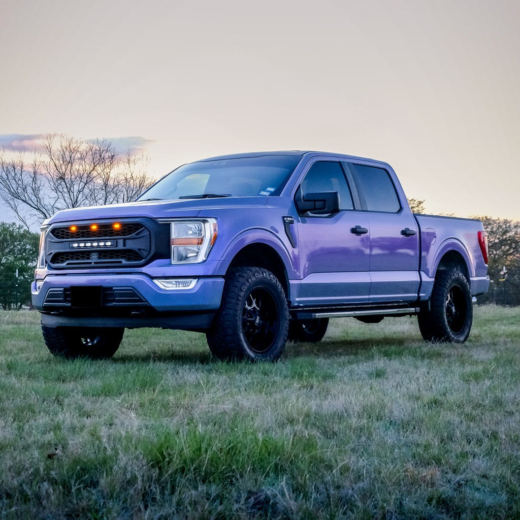 American Mod Grille, Armor, With Light Cutouts, Matte Black, ABS Plastic – AMFMAA00121