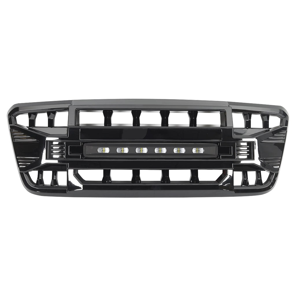 American Mod Grille, Armor, With Light Cutouts, Gloss Black, ABS Plastic – AMFMAA00128