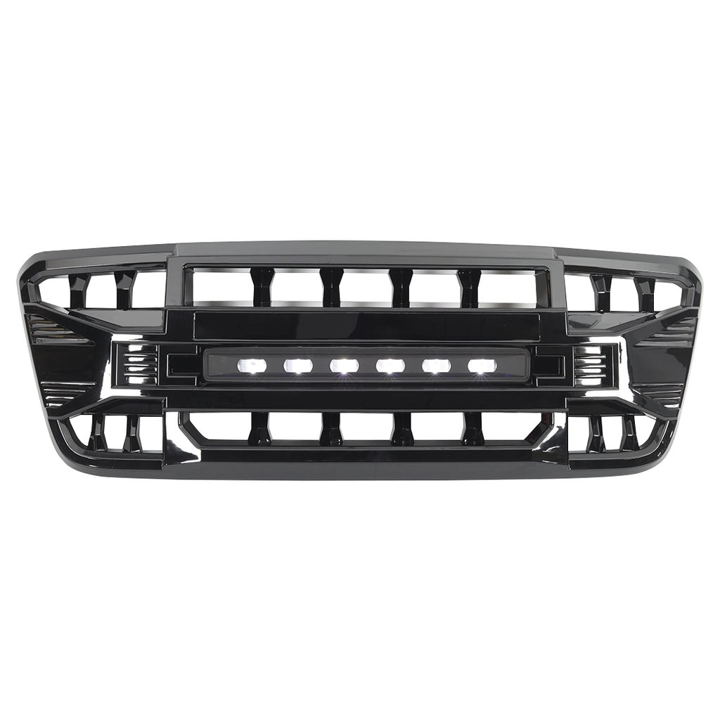 American Mod Grille, Armor, With Light Cutouts, Gloss Black, ABS Plastic – AMFMAA00128
