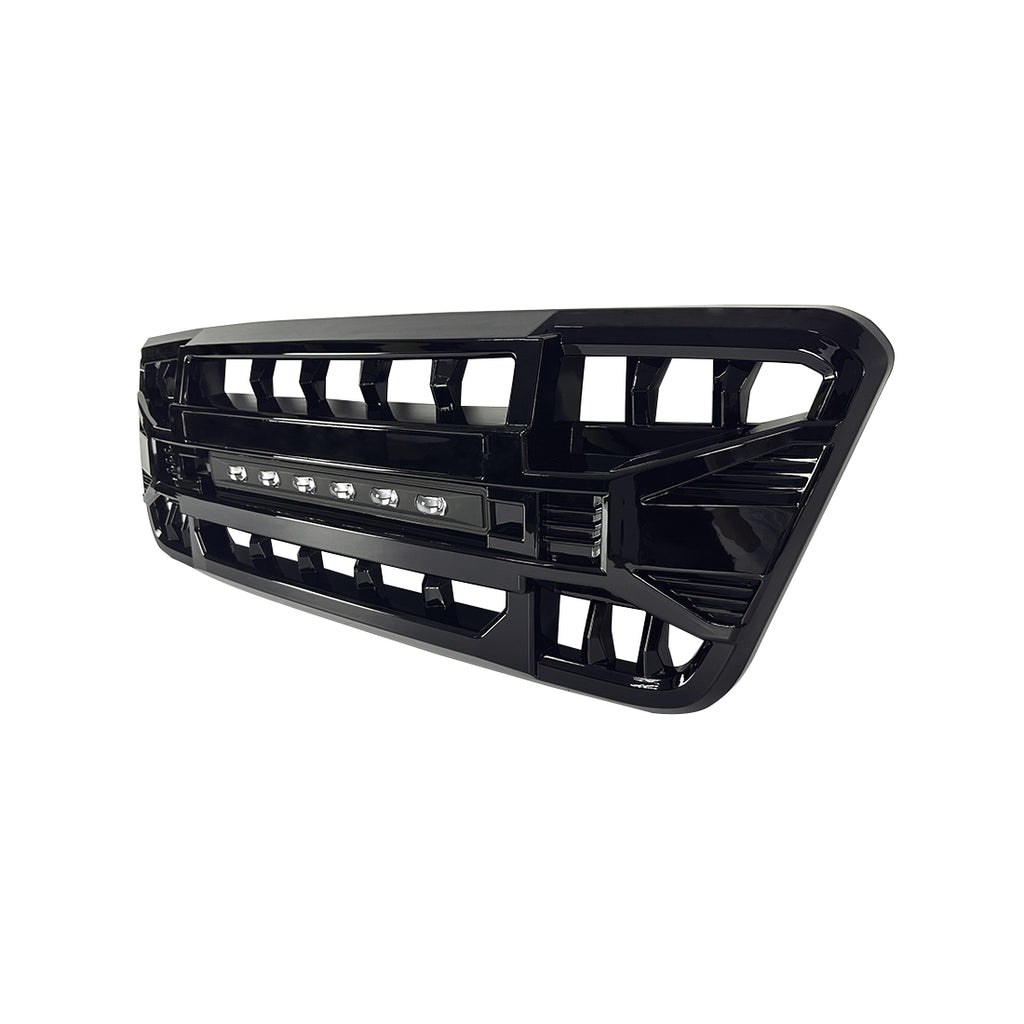 American Mod Grille, Armor, With Light Cutouts, Gloss Black, ABS Plastic – AMFMAA00128