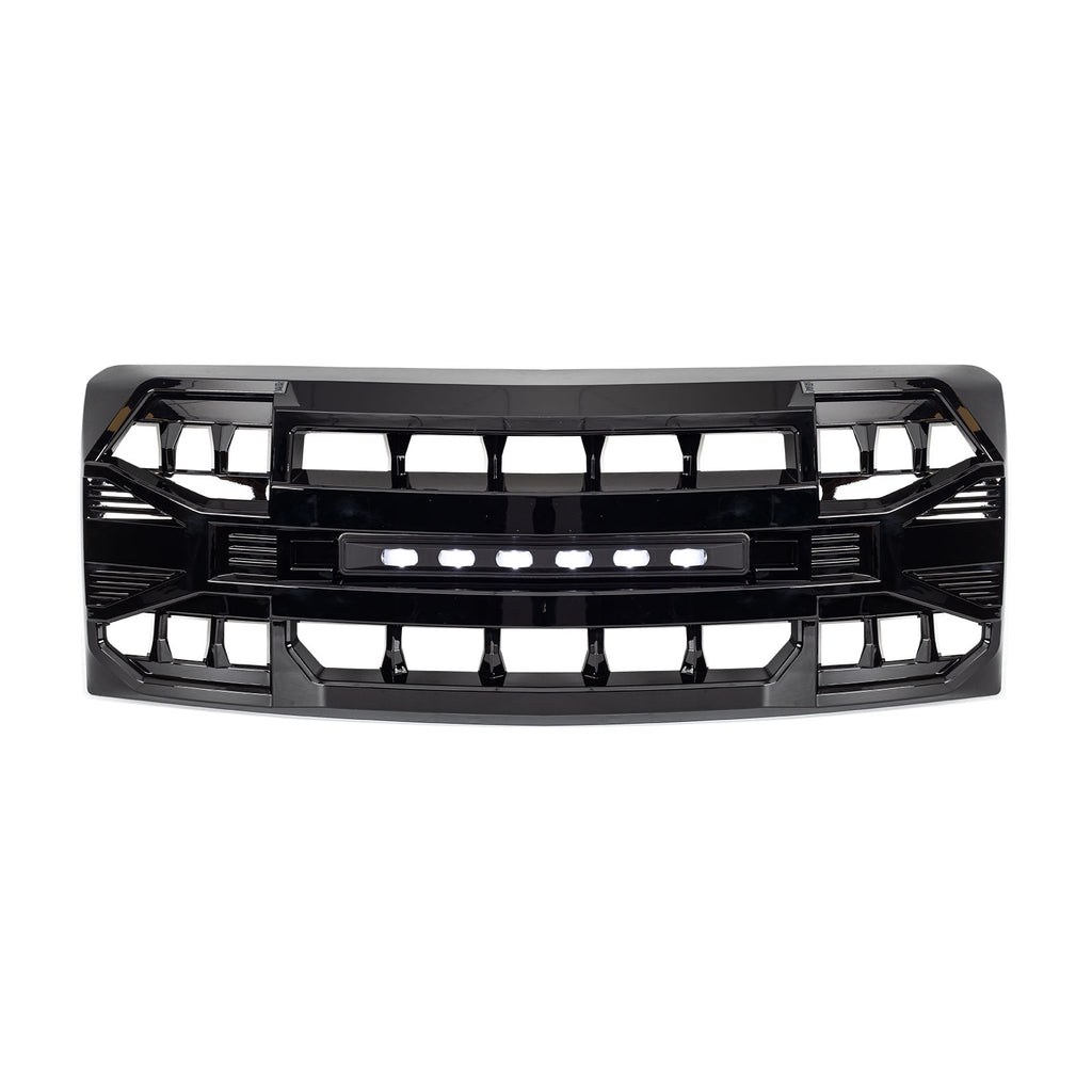 American Mod Grille, Armor, With Light Cutouts, Gloss Black, ABS Plastic – AMFMAA00129