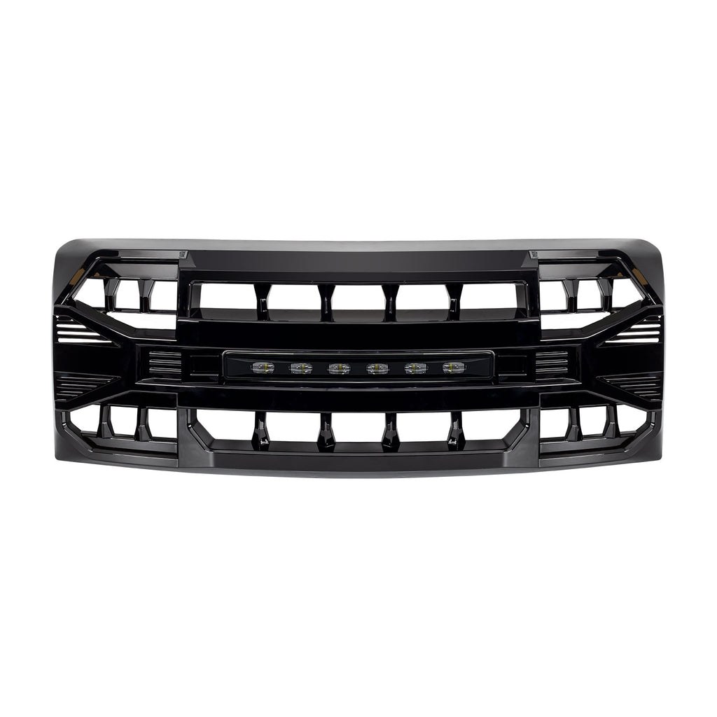 American Mod Grille, Armor, With Light Cutouts, Gloss Black, ABS Plastic – AMFMAA00129