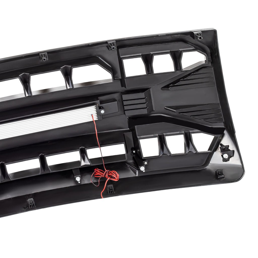 American Mod Grille, Armor, With Light Cutouts, Gloss Black, ABS Plastic – AMFMAA00129