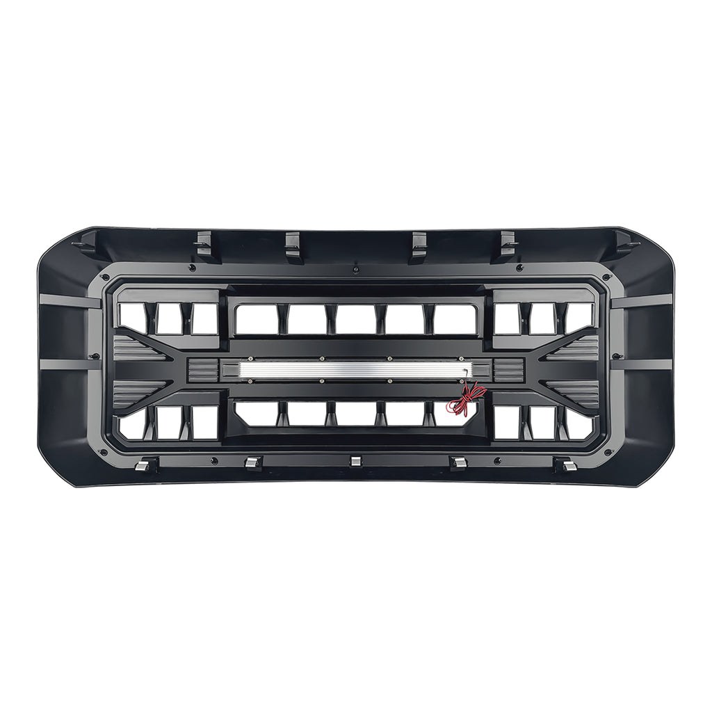American Mod Grille, Armor, With Light Cutouts, Matte Black, ABS Plastic – AMFMFA00105