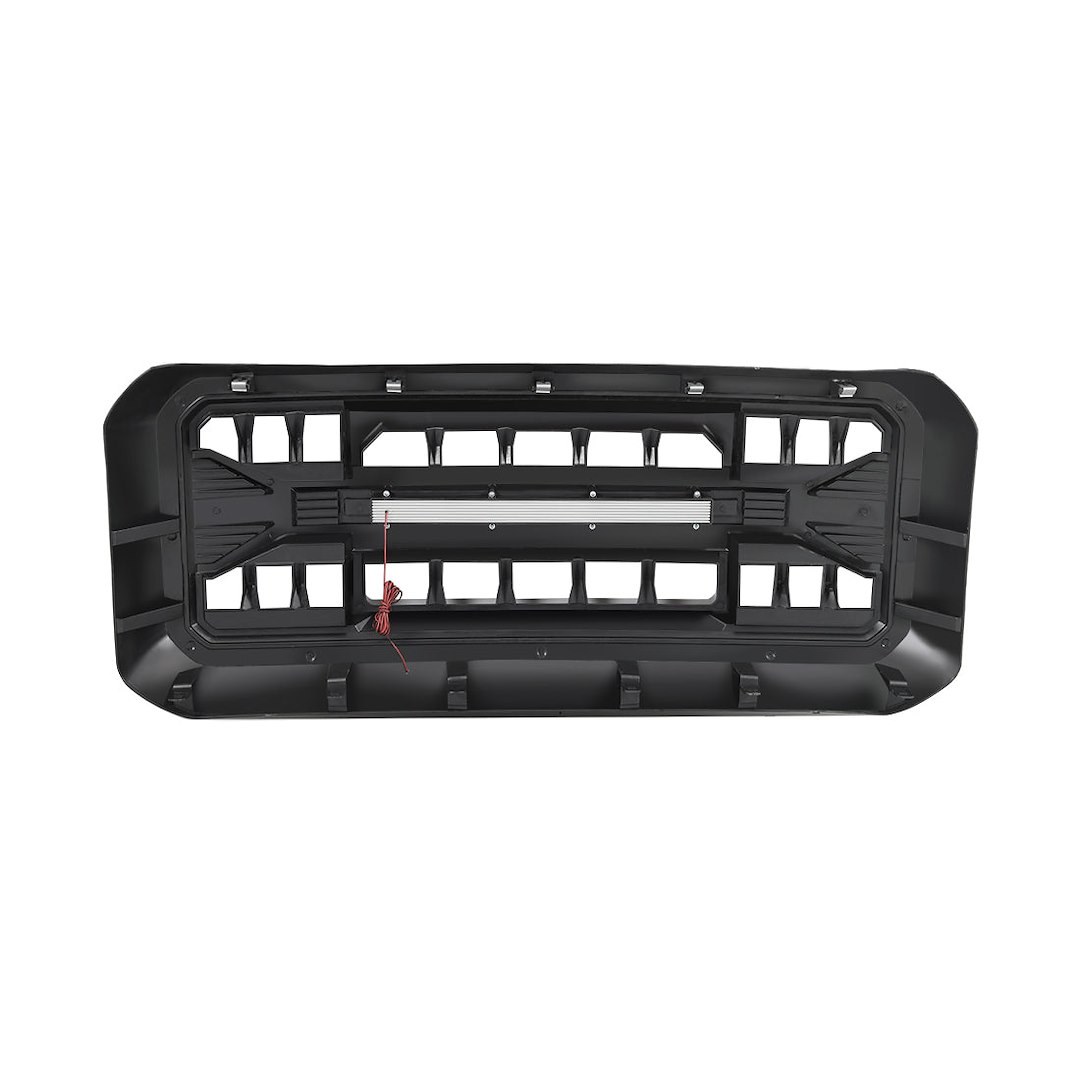 American Mod Grille, Armor, Bar Style, With Light Cutout, Gloss Black, ABS Plastic – AMFMFA00118