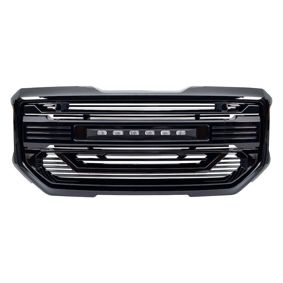 American Mod Grille, Armor, With Light Cutout, Gloss Black, ABS Plastic – AMGMAA00102