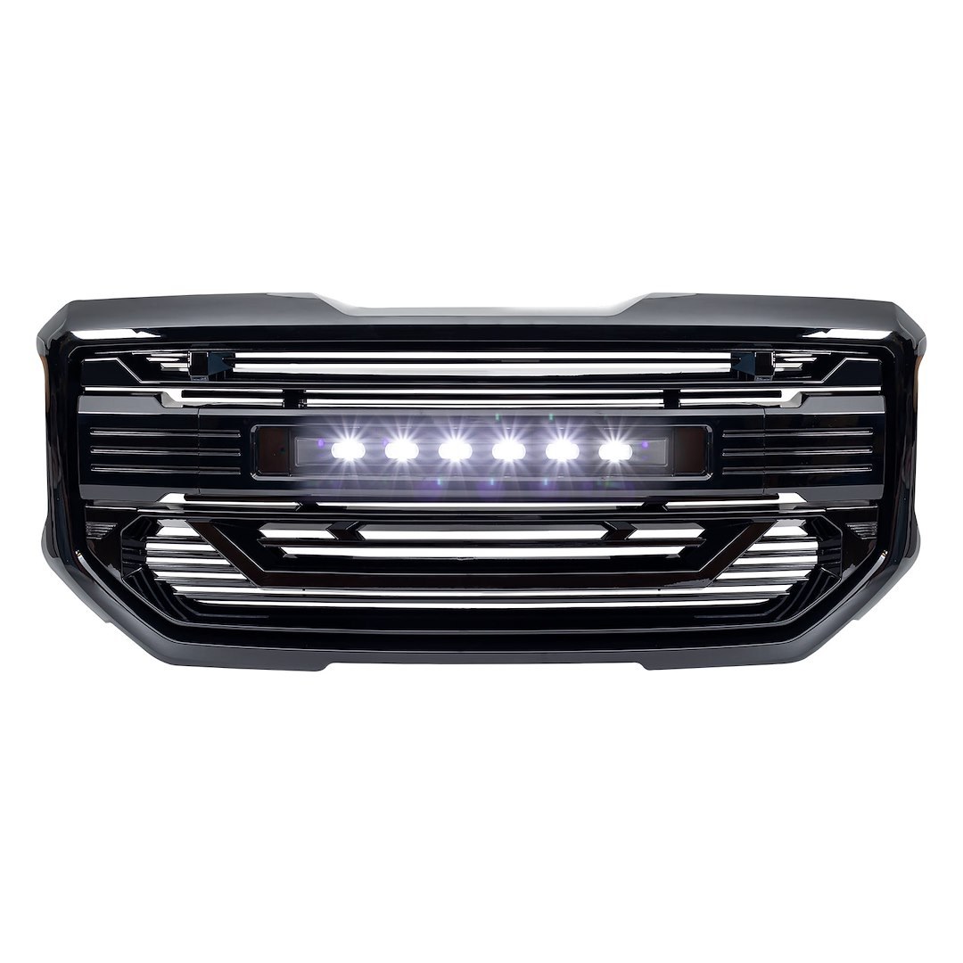 American Mod Grille, Armor, With Light Cutout, Gloss Black, ABS Plastic – AMGMAA00102