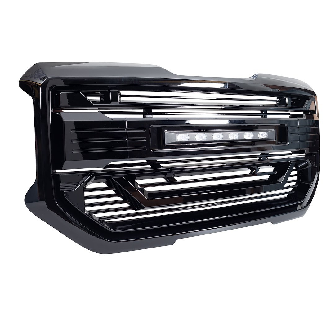 American Mod Grille, Armor, With Light Cutout, Gloss Black, ABS Plastic – AMGMAA00102