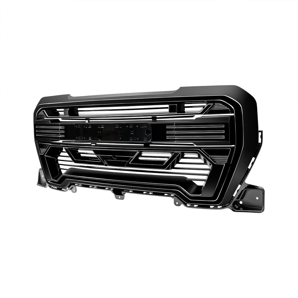 American Mod Grille, Armor, Gloss Black, ABS Plastic, With Emblem Base/ Wiring Harness/ Mounting Hardware – AMGMAA00111