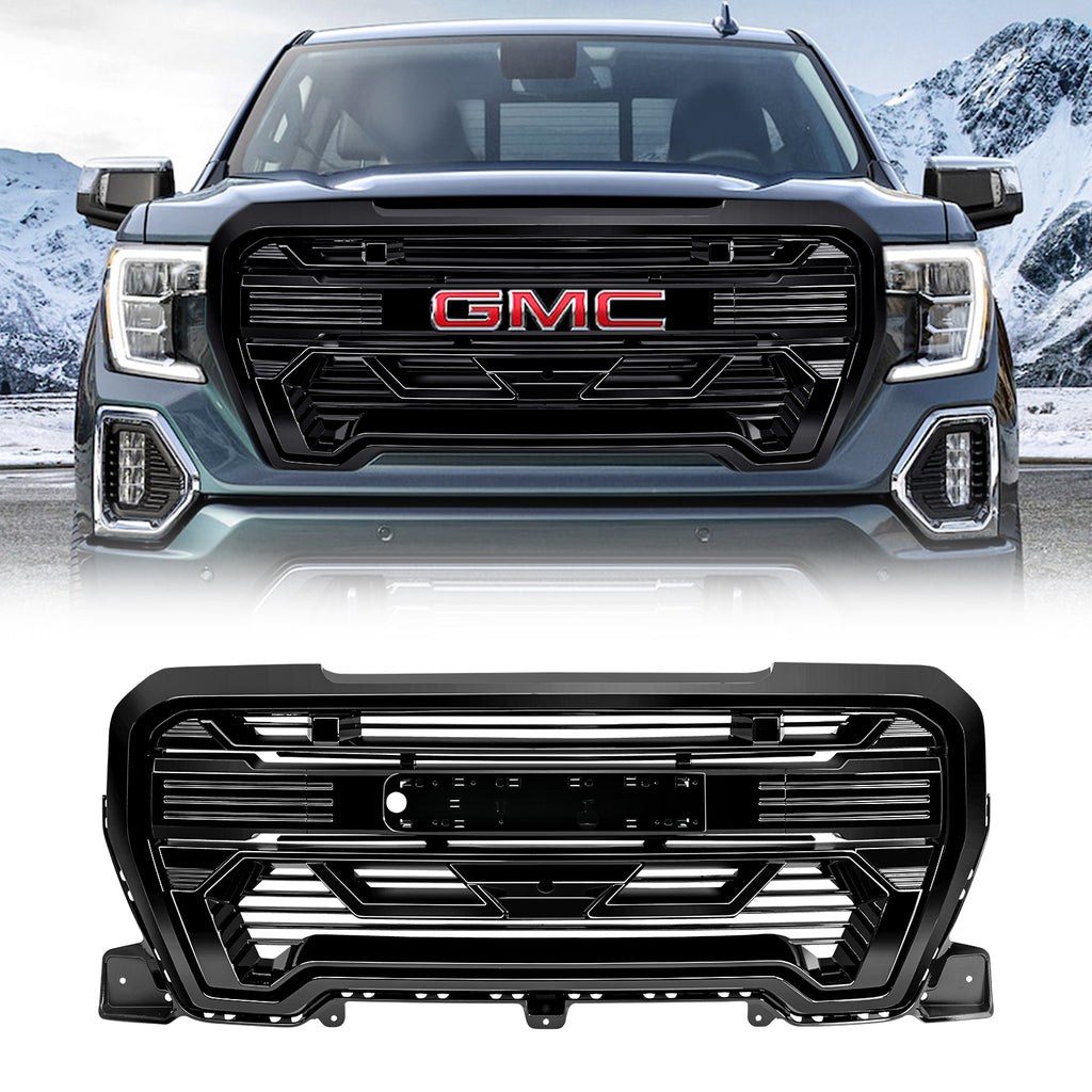 American Mod Grille, Armor, Gloss Black, ABS Plastic, With Emblem Base/ Wiring Harness/ Mounting Hardware – AMGMAA00111