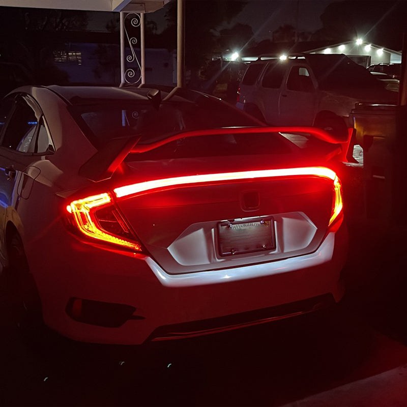 American Mod Spoiler, With LED Lights, ABS Plastic Housing, Gloss Black, Polycarbonate Lens – AMHMAC00810