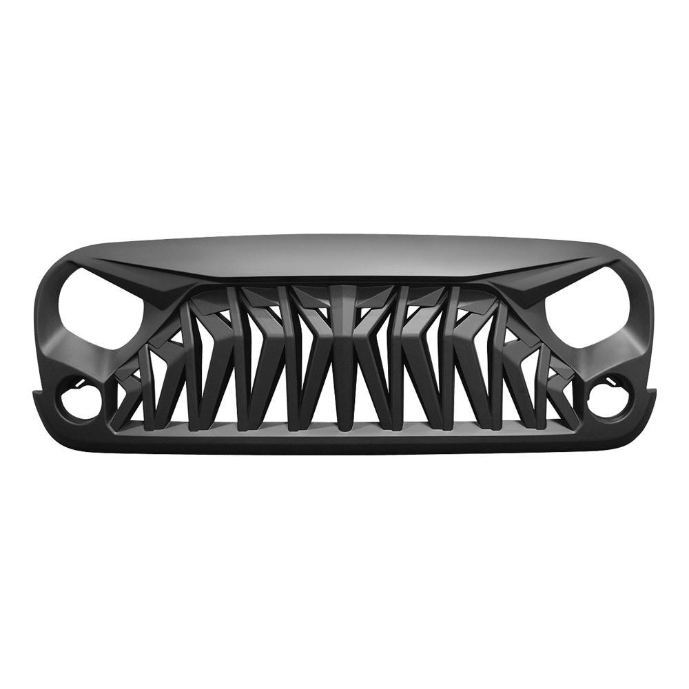 American Mod Grille, Shark, With Light Cutouts, Matte Black, ABS Plastic – AMJPAA00106