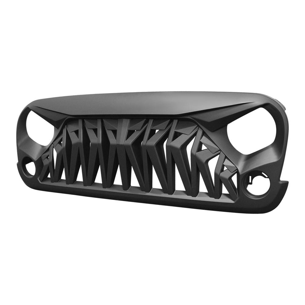 American Mod Grille, Shark, With Light Cutouts, Matte Black, ABS Plastic – AMJPAA00106