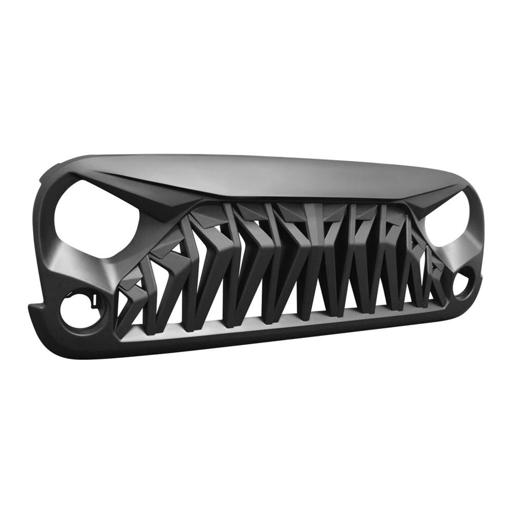 American Mod Grille, Shark, With Light Cutouts, Matte Black, ABS Plastic – AMJPAA00106