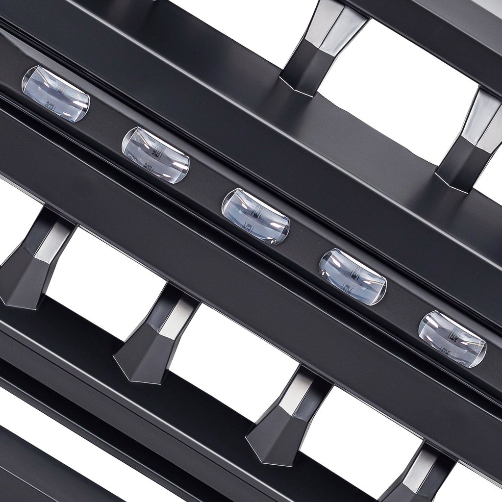 American Mod Grille, Armor, With Light Cutouts, Matte Black, ABS Plastic, With Off-Road Light Bar – AMJPAA00133