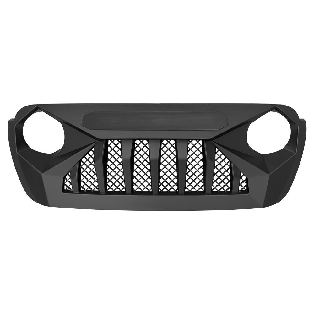 American Mod Grille, Demon, With Light Cutouts, Matte Black, ABS Plastic, With Red 5 Star LED Daytime Running Light – AMJPCA00110