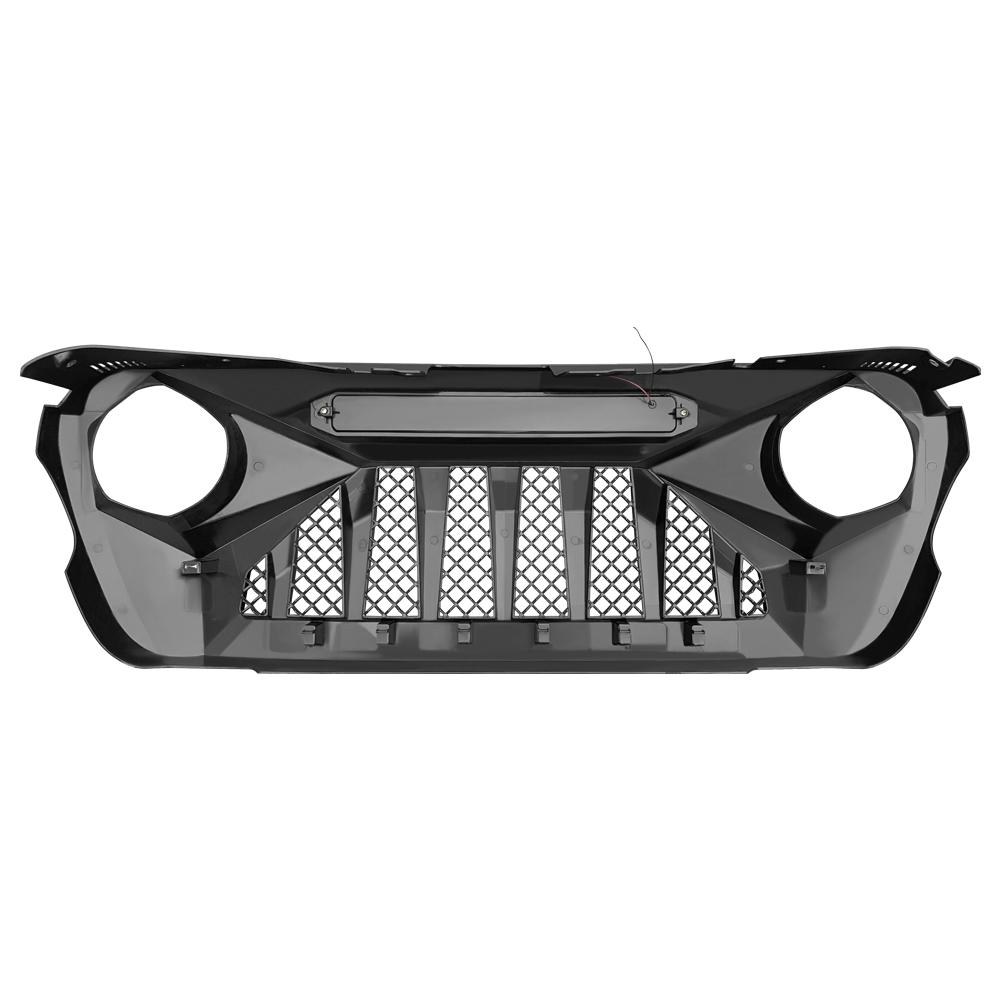 American Mod Grille, Demon, With Light Cutouts, Matte Black, ABS Plastic, With Red 5 Star LED Daytime Running Light – AMJPCA00110