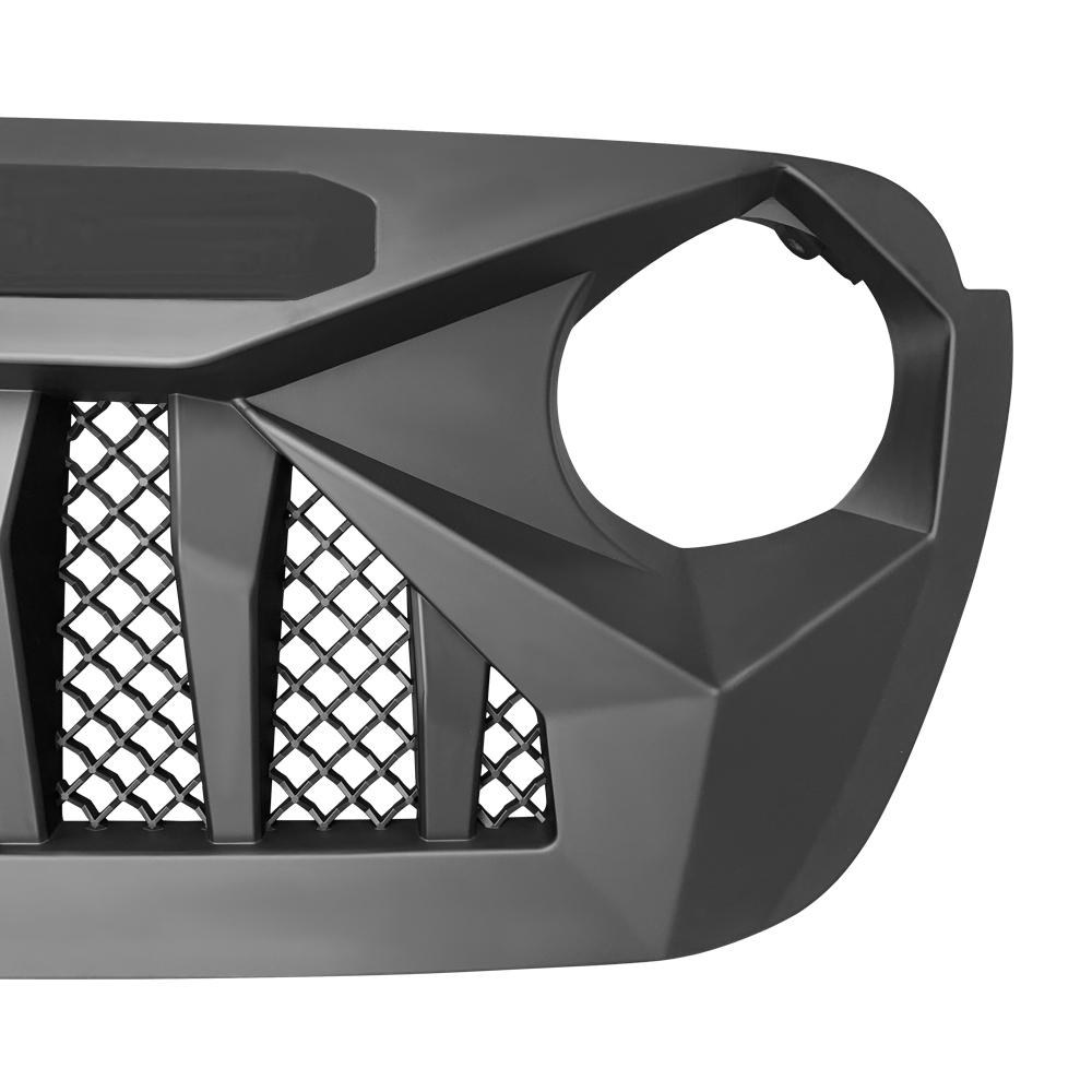American Mod Grille, Demon, With Light Cutouts, Matte Black, ABS Plastic, With Red 5 Star LED Daytime Running Light – AMJPCA00110