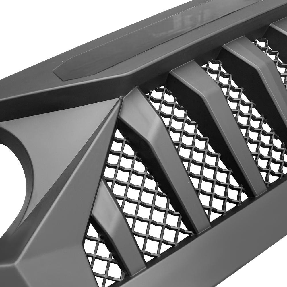 American Mod Grille, Demon, With Light Cutouts, Matte Black, ABS Plastic, With Red 5 Star LED Daytime Running Light – AMJPCA00110