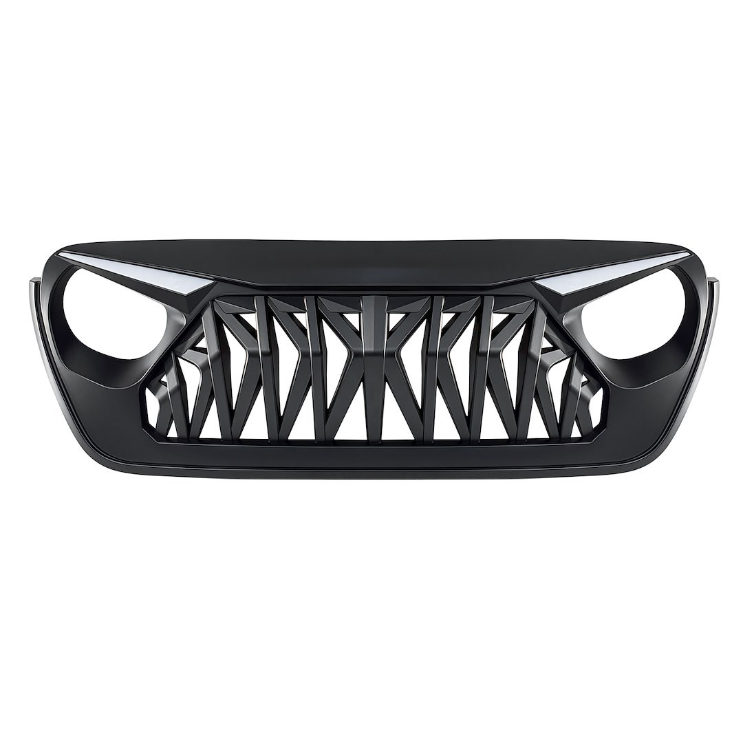 American Mod Grille, Shark, With Light Cutouts, Matte Black, ABS Plastic – AMJPCA00133