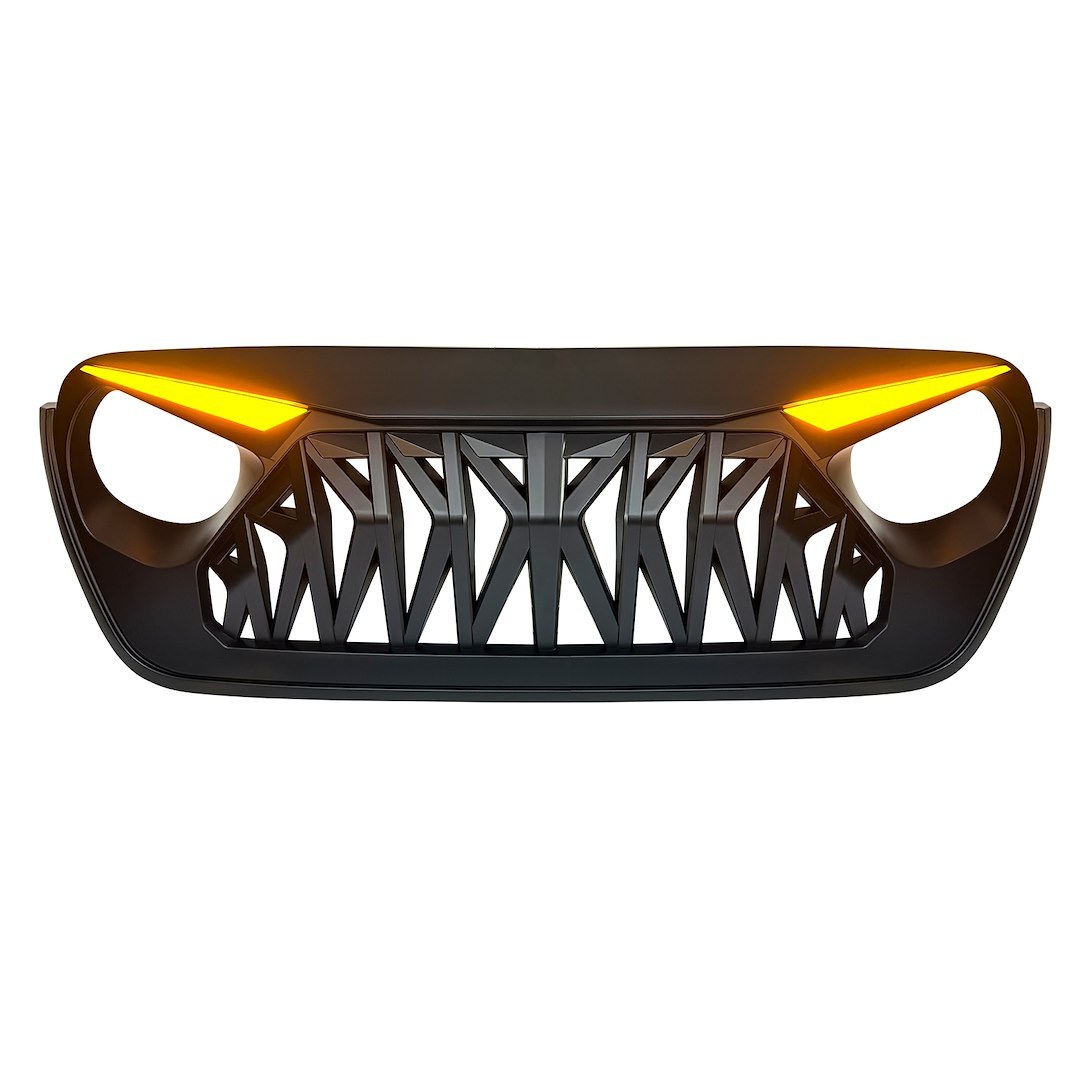 American Mod Grille, Shark, With Light Cutouts, Matte Black, ABS Plastic – AMJPCA00133