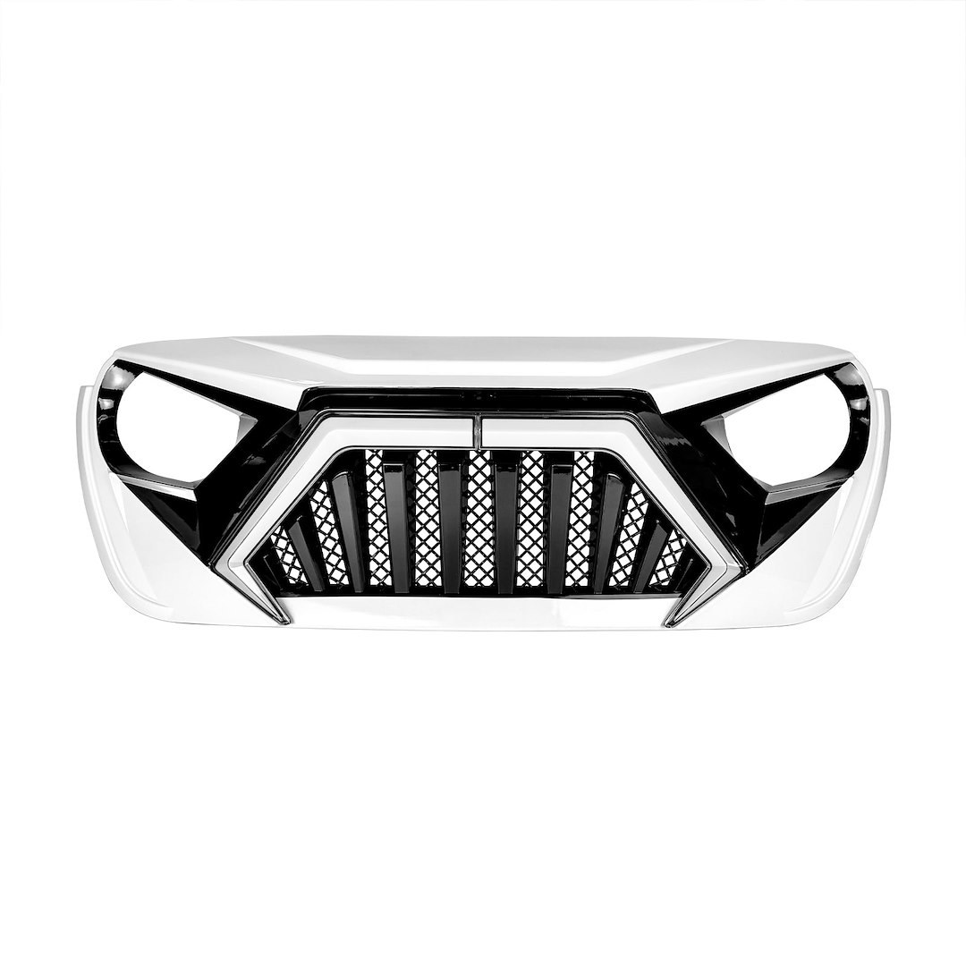 American Mod Grille, Goliath, Bar Style, With Light Cutouts, Black/ White, ABS Plastic – AMJPCA00142