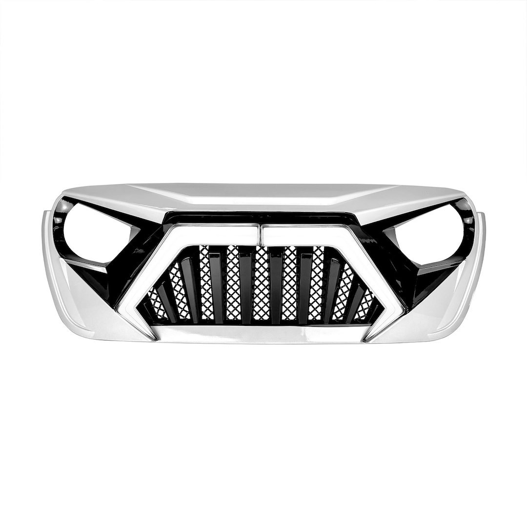 American Mod Grille, Goliath, Bar Style, With Light Cutouts, Black/ White, ABS Plastic – AMJPCA00142