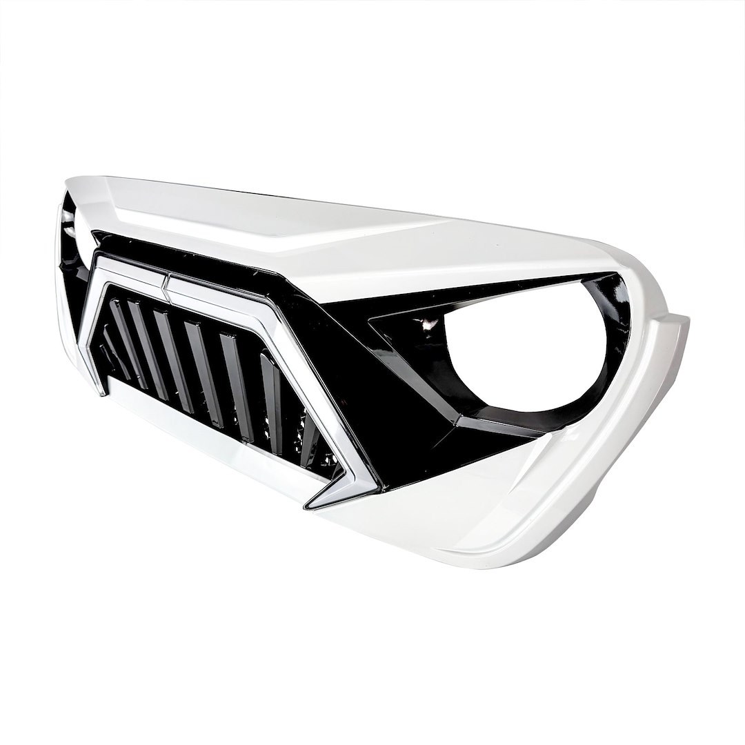 American Mod Grille, Goliath, Bar Style, With Light Cutouts, Black/ White, ABS Plastic – AMJPCA00142