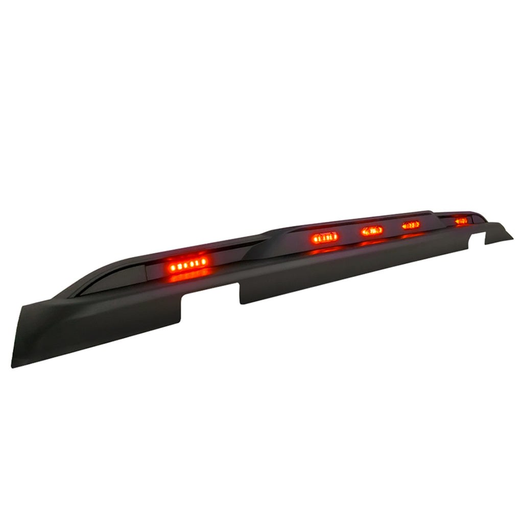 American Mod Spoiler, Direct-Fit, Low Profile, With Red LED Lights, ABS Plastic with UV Resistant Coating, Black, With Mounting Hardware – AMJPCA00303