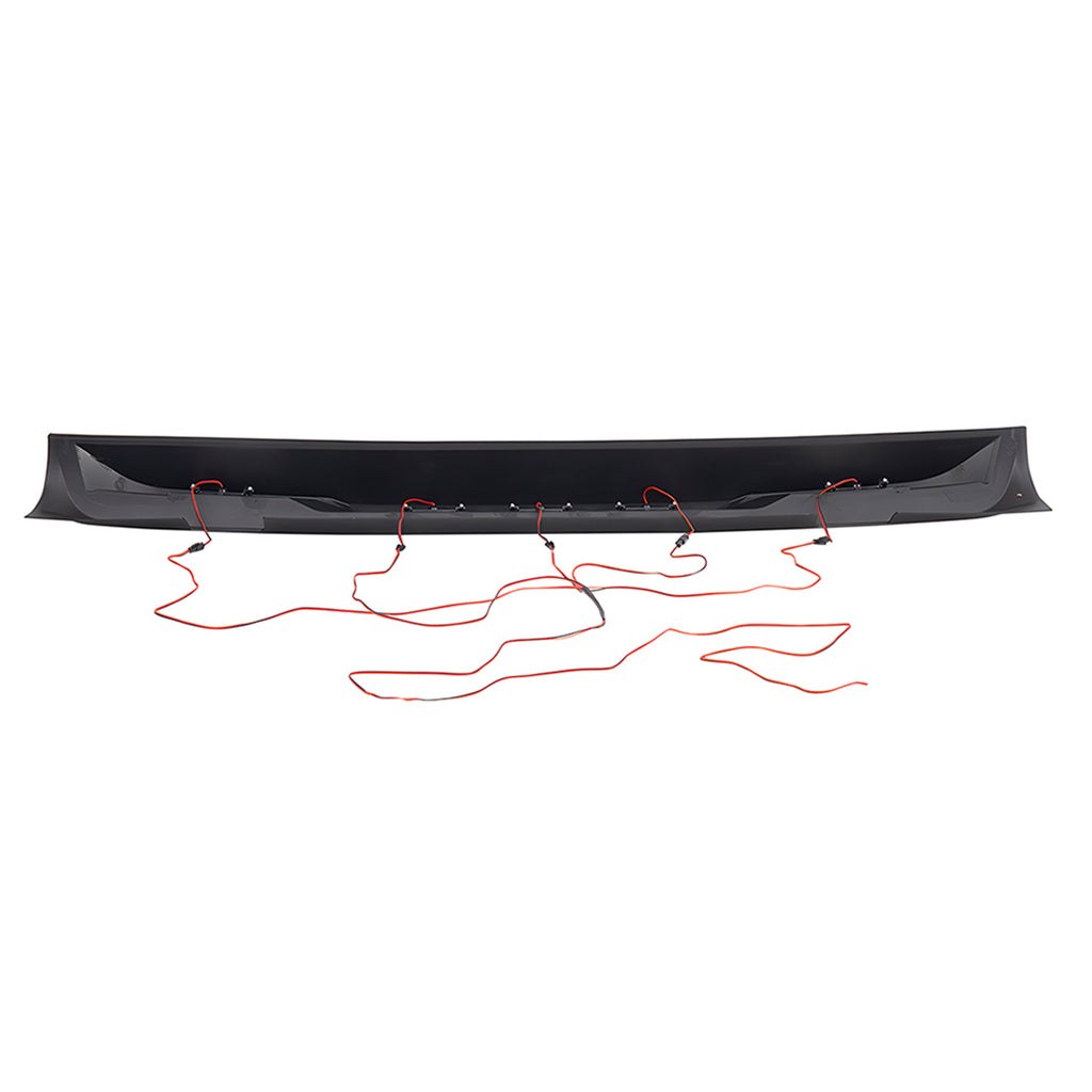 American Mod Spoiler, Direct-Fit, Low Profile, With Red LED Lights, ABS Plastic with UV Resistant Coating, Black, With Mounting Hardware – AMJPCA00303