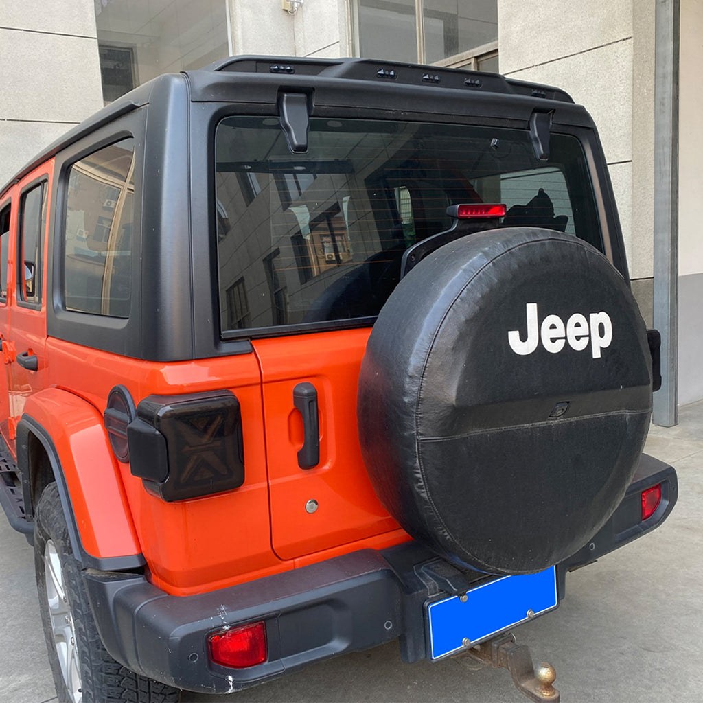 American Mod Spoiler, Direct-Fit, Low Profile, With Red LED Lights, ABS Plastic with UV Resistant Coating, Black, With Mounting Hardware – AMJPCA00303