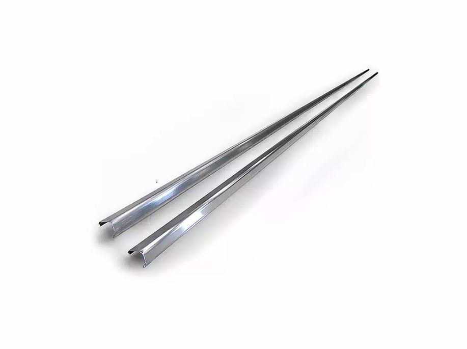 Amp Research Running Board Trim, 85 Inch Length, Set of 2, Polished, Stainless Steel – 75150-01A