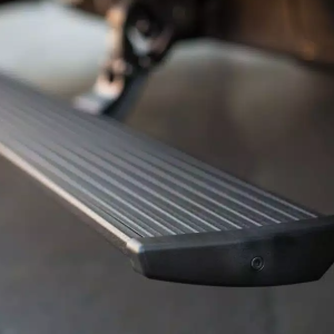 Amp Research Running Board, Powerstep™, Textured Powder Coated, Black, Die Cast Aluminum, With LED Light System, Rocker Panel Mount – 75154-01A-B