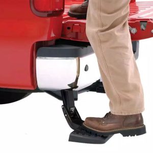 Amp Research Truck Step, Bedstep ™, Bed Frame Mounted/ Driver Side, Single, Flat Step, 300 Pound Weight Capacity, Retractable – 75313-01A
