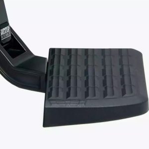 Amp Research Truck Step, Bed Frame/ Driver Side Mount, Single, Flat Step, 300 Pound Weight Capacity, Retractable, Black, Aluminum – 75323-01A