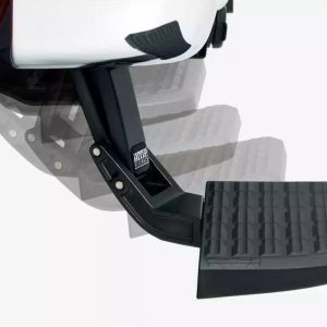 Amp Research Truck Step, Bed Frame/ Driver Side Mount, Single, Flat Step, 300 Pound Weight Capacity, Retractable, Black, Aluminum – 75323-01A