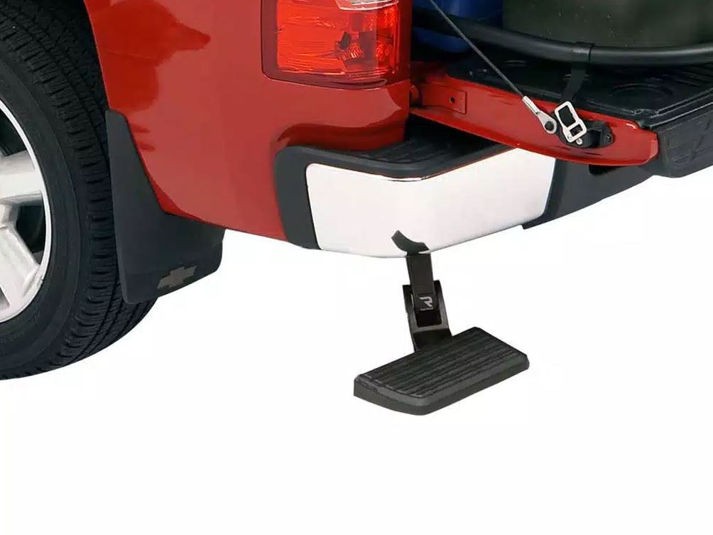 Amp Research Truck Step, Bedstep ™, Rear Frame Mounted/ Passenger Side, Single, Flat Step, 300 Pound Weight Capacity, Retractable – 75326-01A