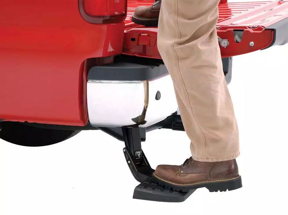 Amp Research Truck Step, Bedstep ™, Rear Frame Mounted/ Passenger Side, Single, Flat Step, 300 Pound Weight Capacity, Retractable – 75326-01A
